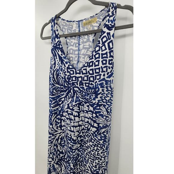 Lilly Pulitzer Kerri Maxi Dress Resort White Blue Pima Cotton Racerback XS - Picture 6 of 9